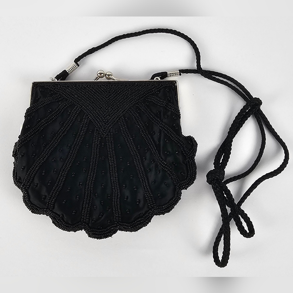 La Regale Elegant Black Beaded‎ Women's Bag